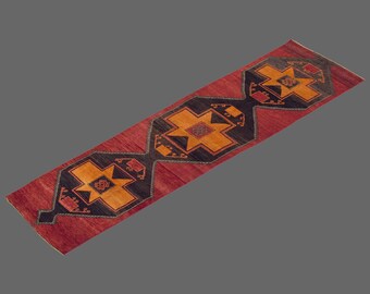 Turkish Rug", Runner Rug, Vintage Rug, 2.6 x 10.9 feet, Kitchen Rug, Oushak Rug, Antique Rug, Oriental Rug, Hallway Rug, Muted Rug, Wool Rug