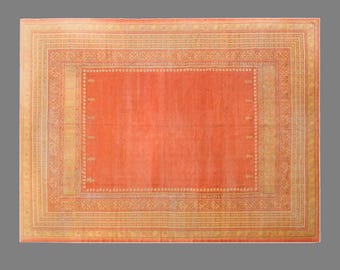 Antique Turkish Usak Rug – Rare Design Area Rug, 300x400 cm