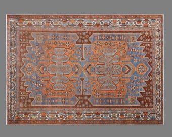 Large Turkish Rug, Vintage Rug, Area Rug, 215x310 cm (7.0x10.2 ft), Oushak Rug, Antique Handmade Rug, Oriental Old Rug, 60+ Yr Old Rug