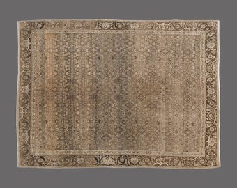 Handmade Oushak Turkish Rug: 7x10 ft Vintage Wool Area Rug