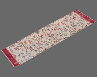 Blooming Elegance of Oushak, Vintage Turkish Runner, 2 x 9 ft Rug, Vintage Rug