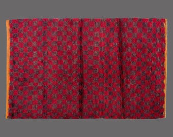 5x6 Moroccan Beni Ourain Rug,Vintage Handmade Wool Tulu Flokati Rug