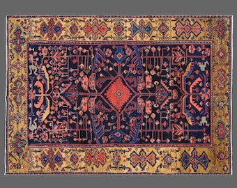 Vintage Turkish Oushak Rug 4.5 x7 ft | 142 x 215 cm Handmade Wool Area Rug, Antique Nomadic Rug, Oriental Decorative Rug 60+ Years