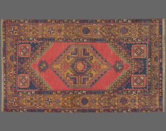 Vintage Rug", Area Rug, Turkish Rug, 3.6 x 5.7 feet, Oushak Rug, Antique Rug, Oriental Rug, Handmade Rug, Decorative Rug,Large Rug,Old Rug
