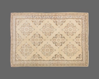 Turkish Rug", Antique Rug, 6'5 x 9 feet, Oushak Rug, Vintage Rug, Oriental Rug, Hallway Rug, Kitchen Rug,Floor Rug