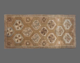 Vintage Turkish Hallway Rug: 6x13 Handwoven Wool Runner