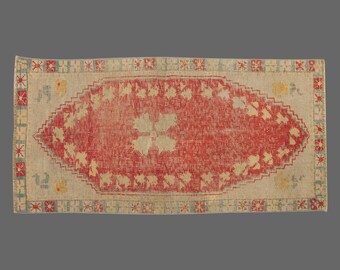 Area Rug, "Turkish Rug, Vintage Rug, 2.4 x 4.9 feet, Oushak Rug, Antique Rug, Oriental Rug, Handmade Rug, Decorative Rug, Muted Rug, Old Rug