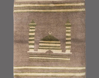 Shaggy Turkish Tulu Rug: Bohemian Wool Beni Ourain Style, Vintage Handmade