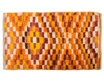 4'8"x8'7" ft Turkish Handmade Wool Shaggy Rug,Bohemian Beni Ourain Rug,Flokati Rug