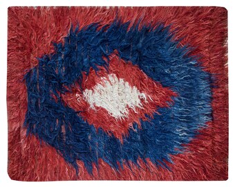 4x6 Turkish Handmade Wool Shaggy Rug,Bohemian Beni Ourain Rug,Flokati Rug