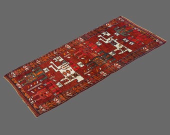 Guardians of Oushak, Vintage Turkish Runner Rug, 4 x 10 ft Rug, Vintage Runner Rug