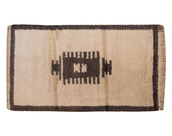 4x7 Shaggy vintage Turkish Handmade Tulu rug,Bohemian Wool Beni Ourain Rug,Flokati Rug