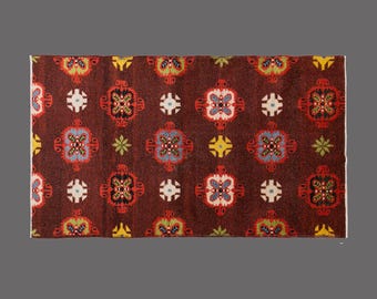 Bloom of Anatolia, Vintage Isparta Wool Rug, 4 x 7 ft, Vintage Rug