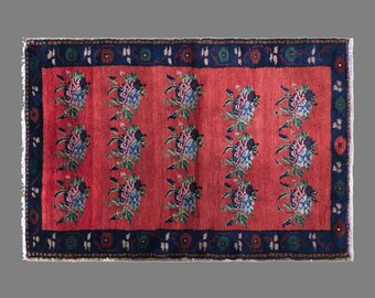 Vintage Turkish Rug, 2.8 x 4.3 ft, 86 x 130 cm, Handwoven Wool Anatolian Rug