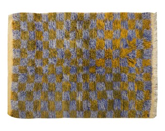 4x5 Shaggy vintage Turkish Handmade Tulu rug,Bohemian Wool Beni Ourain Rug,Flokati rug