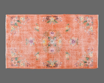 4x7 Vintage Turkish Rug, Area Rug, Handwoven Wool Carpet, Small Boho Area Rug, Hallway Decor, 4x7 Carpet