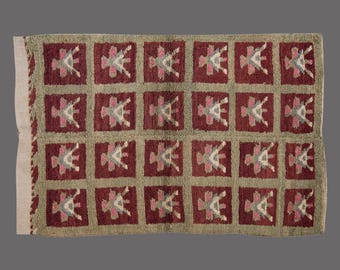 4x5 Moroccan Wool Beni Ourain Rug,Vintage Bohemian Flokati Rug
