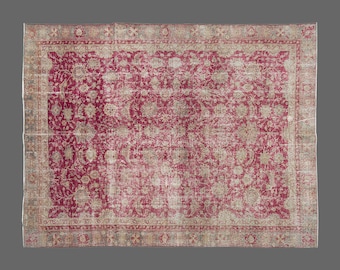 Area Rug, "Turkish Rug, Vintage Rug, 8 x 11'8 feet, Oushak Rug, Antique Rug, Oriental Rug, Handmade Rug, Decorative Rug, Large Rug, Old Rug