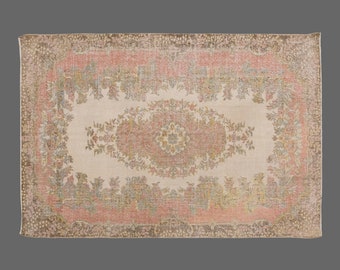 Area Rug, "Turkish Rug, Vintage Rug, 6 x 9'6 feet, Oushak Rug, Antique Rug, Oriental Rug, Handmade Rug, Decorative Rug, Large Rug, Old Rug