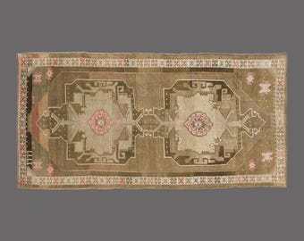 Olive Garden Echo of Kars, Vintage Turkish Rug, 6 x 13 ft, Vintage Rug