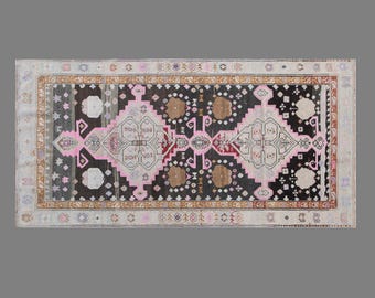 Turkish Vintage Rug 3'3" x 6'7" (100x200 cm), 60+ Years Old Handmade Oushak Rug, Antique Rug, Area Rug, Bohemian Rug