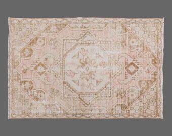 4x6ft Oriental vintage area rug,vintage oushak rug,turkish farmhouse decor