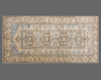 157x315 cm Large Vintage Rug – 5'2" × 10'4" Area Rug – 60+ yrs Old Handmade Oushak Antique Rug – Oversized Old Rug – Turkish Style