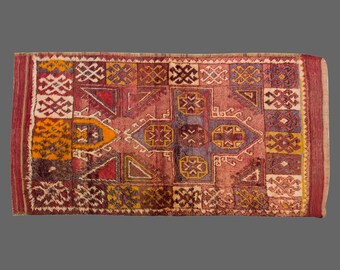 4x8 Wool Turkish Karapinar Tulu Rug,Vintage Bohemian Flokati Rug