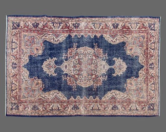 4x7 Handwoven Vintage Turkish Rug, Area Rug, Hallway Rug, Wool Carpet, Traditional Runner, Cozy Home Decor, 4x7 Carpet