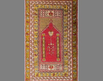 Vintage Avanos Rug, 3.9 x 6.3 ft Handmade Wool Rug, Central Anatolian Turkish Area Rug
