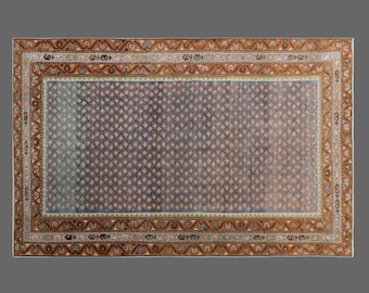 128x202 cm Vintage Oushak Rug – 80+ yrs Old Handmade Wool Area Rug – Bohemian & Caucasian Design – Decorative Floor Rug