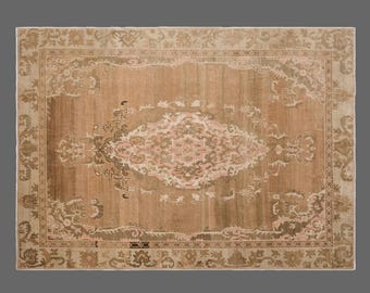 Large Vintage Kars Rug 212x270 cm (6.9x8.9 ft) | 60+ Year Old Turkish Wool Rug