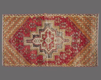 Sunburst Prism of Anatolia, Vintage Turkish Rug, 3 x 5 ft Rug, Vintage Rug
