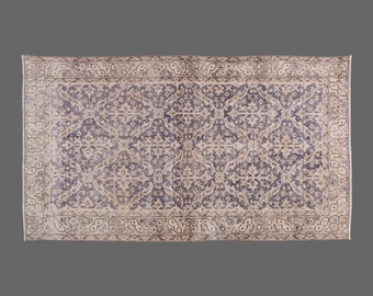 Turkish Rug, Vintage Rug, 4 x 6'4 feet, Oushak Rug, Antique Rug, Oriental Rug, Handmade Rug, Decorative Rug, Muted Rug, Old Rug,Area Rug