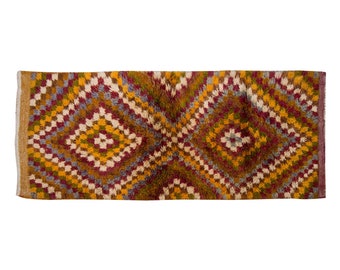 4x9 Shaggy vintage Turkish Handmade Tulu rug,Bohemian Wool Beni Ourain Rug,Flokati Rug