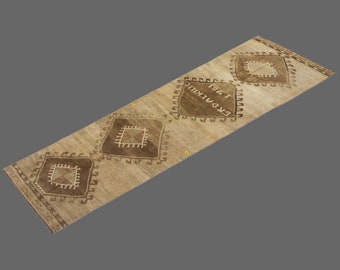 3.4 X 11.6 Floor Turkish Runner,Oushak Rug Runner,Vintage Runner Rug,Oushak Rug Runner,Handmade Rug,Floor rug runner,Home Decor Rug Runner