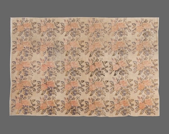 Area Rug, "Turkish Rug, Vintage Rug, 5'1 x 6'6 feet, Oushak Rug, Antique Rug, Oriental Rug, Handmade Rug, Decorative Rug, Large Rug, Old Rug