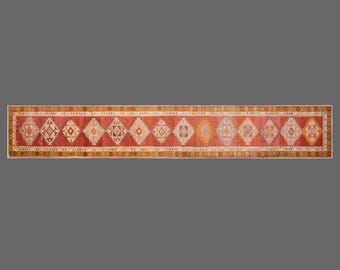 One-of-a-Kind Vintage Kurdish Herki Runner 77x535 cm (2.5x17.6 ft) | 60+ Years Old