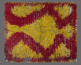 5x6 Moroccan Wool Beni Ourain Rug,Vintage Bohemian Flokati Rug