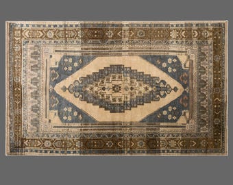 60+ Year Old Turkish Oushak Rug 155x260 cm / 5.1x8.5 ft | Handmade Vintage Area Rug