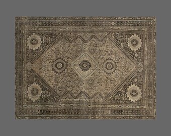 Turkish Rug, Vintage Rug, 7 x 10 feet, Oushak Rug, Antique Rug, Oriental Rug, Handmade Rug, Decorative Rug, Muted Rug, Old Rug,Area Rug