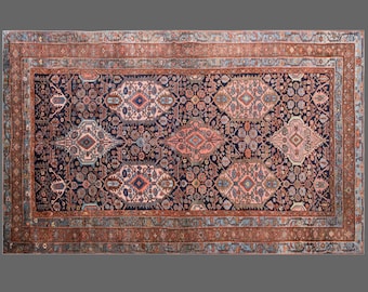 Large Vintage Turkish Oushak Rug 204x355cm (6'8"x11'6") – 60+ Years Old Handmade Wool Carpet, Antique Oriental Rug, Bohemian Statement Piece