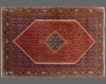 Vintage Turkish Oushak Rug 121x174 cm | 3'11" x 5'9" Handmade Wool Area Rug, Boho Nomadic Design, Antique Decorative Rug, Muted Colors