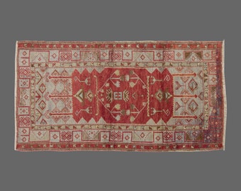 Turkish Rug,Decorative" Rug,Wonderful Turkish Rugs on Sale! Free Shipping! Vintage Rug,Oushak Rug,Rug,Chic Rug,3'4 x 6'3 feet 102 x 190 cm