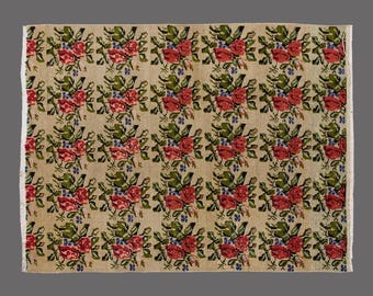 Rose Garden of Isparta, Vintage Floral Wool Rug, 5 x 6 ft Rug, Vintage Rug