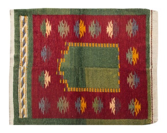 4x5 Moroccan Beni Ourain Rug,Vintage Handmade Wool Tulu Flokati Rug