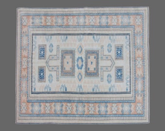 Turkish Rug,Decorative" Rug,Wonderful Turkish Rugs on Sale! FREE SHIPPING! Vintage Rug,Oushak Rug,Rug,Chic Rug,6'8" x 7'1" feet 204 x 217 cm