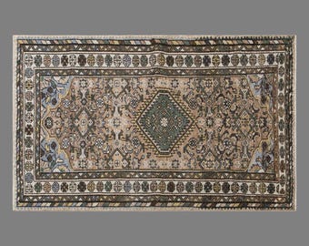 Vintage Turkish Oushak Rug – Handwoven Wool, 60+ Years Old, 95x146cm – Bohemian Anatolian Carpet