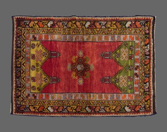 Turkish Rug,Decorative" Rug,Wonderful Turkish Rugs on Sale! FREE SHIPPING! Vintage Rug,Oushak Rug,Rug,Chic Rug,3'3" x 5'7" feet 100 x 140 cm