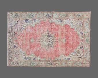 Turkish Rug, Area" Rug, Vintage Rug, 6'4 x 10 feet, Anatolian Rug, Antique Rug, Oriental Rug, Handmade Rug, Decorative Rug, Muted Rug